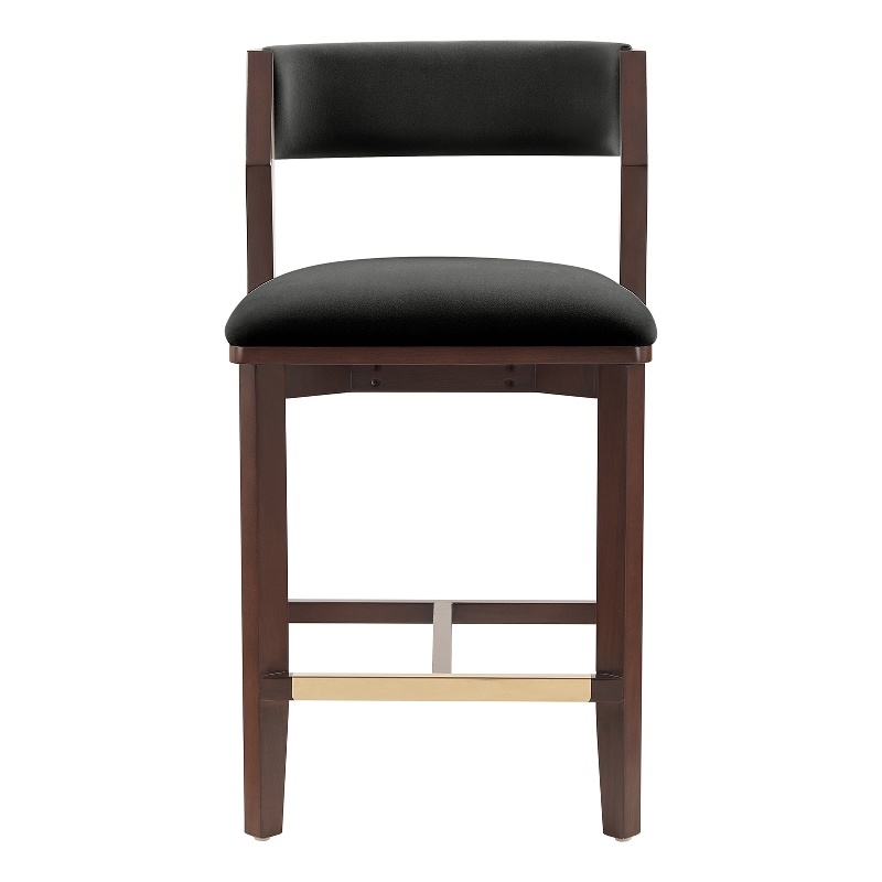 Patricia Modern Wood Upholstered Counter Stool in Black
