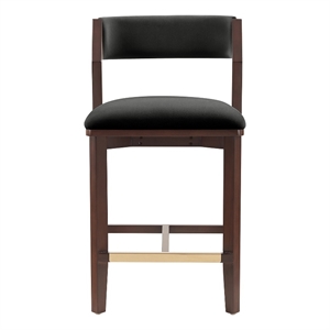 Patricia Modern Wood Upholstered Counter Stool in Black