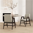 Stella Modern Wood Velvet Armchair in Champagne - Set of 2