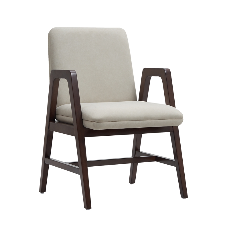 Stella Modern Wood Velvet Armchair in Champagne - Set of 2
