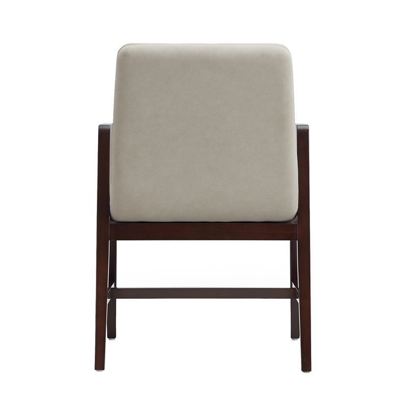 Stella Modern Wood Velvet Armchair in Champagne - Set of 2