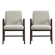 Stella Modern Wood Velvet Armchair in Champagne - Set of 2