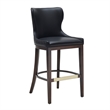 Blair Modern Wood Upholstered Barstool in Black - Set of 3