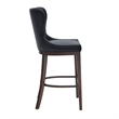 Blair Modern Wood Upholstered Barstool in Black - Set of 3
