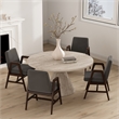 Stella Modern Wood Velvet Armchair in Graphite - Set of 4