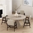 Stella Modern Wood Velvet Armchair in Champagne - Set of 4