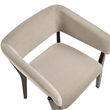 Blake Modern Wood Faux Mohair Armchair in Natural - Set of 4