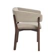 Blake Modern Wood Faux Mohair Armchair in Natural - Set of 4