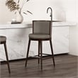 Evalyn Modern Wood Upholstered Barstool in Taupe