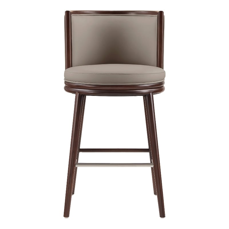 Evalyn Modern Wood Upholstered Barstool in Taupe