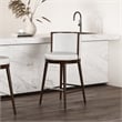 Evalyn Modern Wood Upholstered Barstool in White