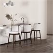 Evalyn Modern Wood Upholstered Barstool in White