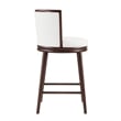 Evalyn Modern Wood Upholstered Barstool in White