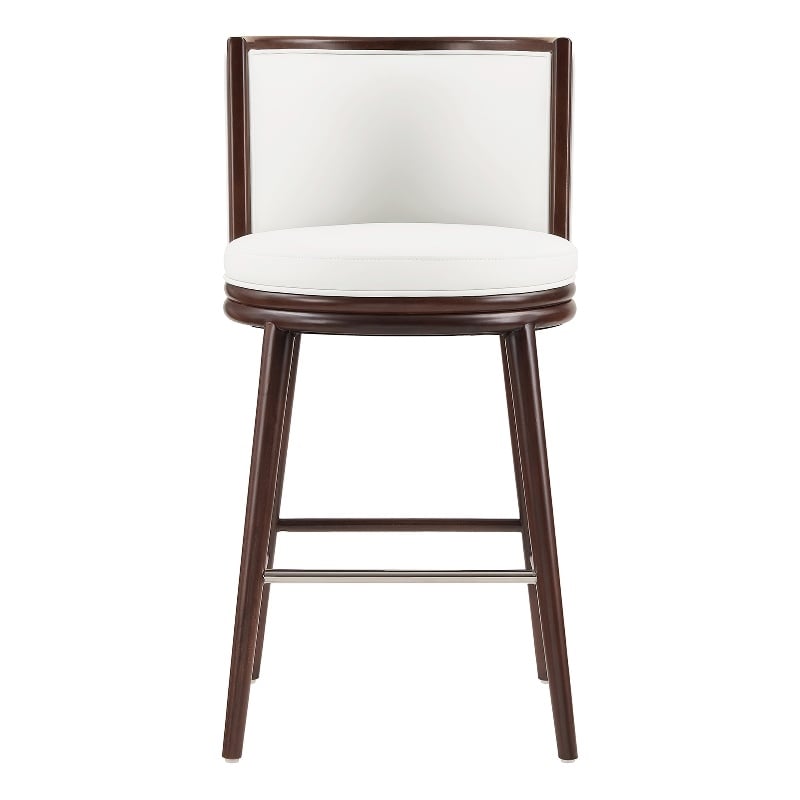Evalyn Modern Wood Upholstered Barstool in White