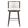 Evalyn Modern Wood Upholstered Barstool in White