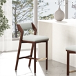 Patricia Modern Wood Upholstered Barstool in White Glacier
