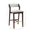 Patricia Modern Wood Upholstered Barstool in White Glacier
