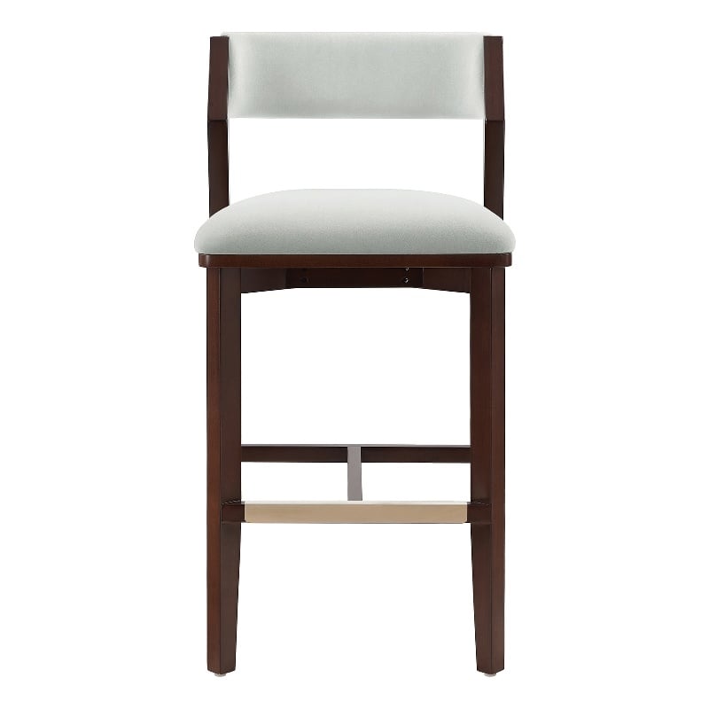 Patricia Modern Wood Upholstered Barstool in White Glacier