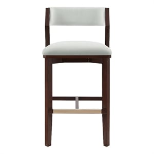 Patricia Modern Wood Upholstered Barstool in White Glacier