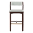 Patricia Modern Wood Upholstered Barstool in White Glacier
