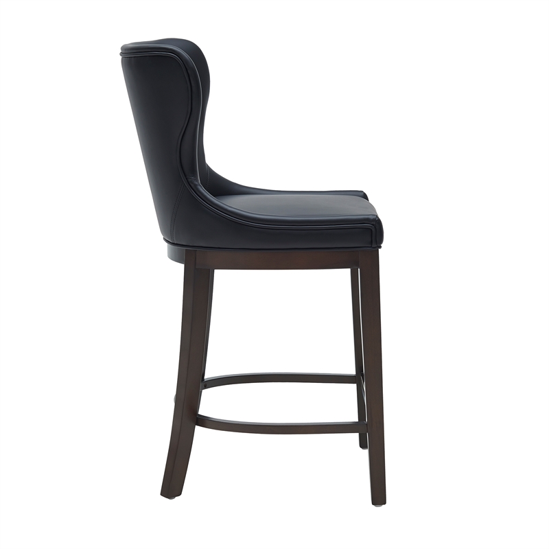 Blair Modern Wood Upholstered Counter Stool in Black