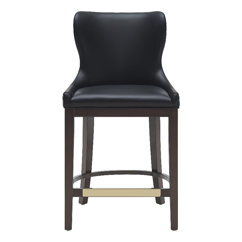 Blair Modern Wood Upholstered Counter Stool in Black