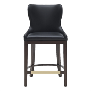 Blair Modern Wood Upholstered Counter Stool in Black