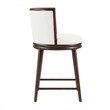 Evalyn Modern Wood Upholstered Counter Stool in White