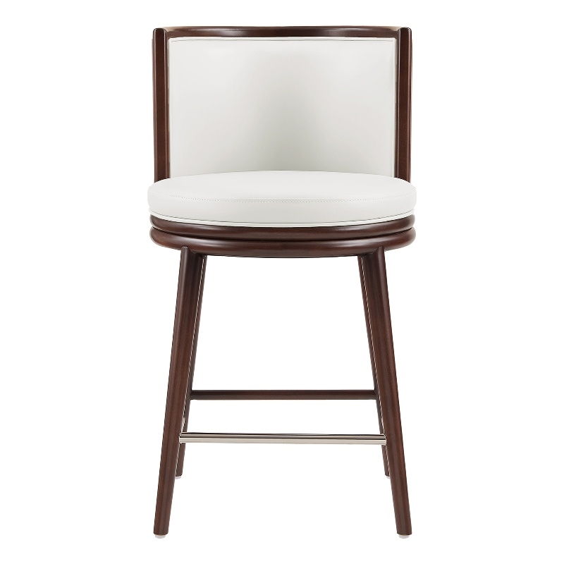 Evalyn Modern Wood Upholstered Counter Stool in White