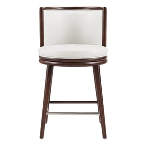 Evalyn Modern Wood Upholstered Counter Stool in White