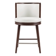 Evalyn Modern Wood Upholstered Counter Stool in White