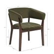 Blake Modern Wood Faux Mohair Armchair in Green - Set of 4