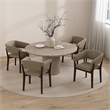 Blake Modern Wood Faux Mohair Armchair in Linen - Set of 4