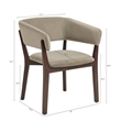 Blake Modern Wood Faux Mohair Armchair in Linen - Set of 4