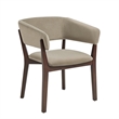 Blake Modern Wood Faux Mohair Armchair in Linen - Set of 4