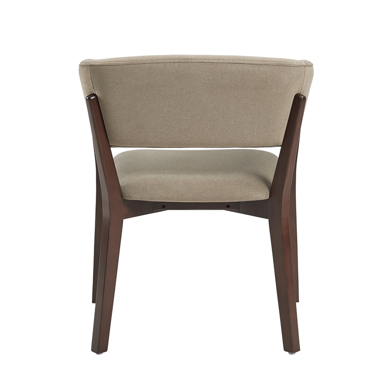 Blake Modern Wood Faux Mohair Armchair in Linen - Set of 4