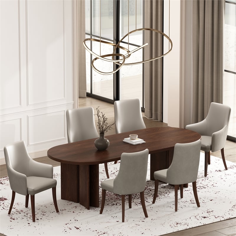 Connie Modern 6-Piece Dining Chair Set in Light Gray