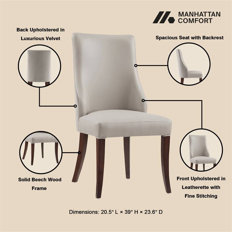 Connie Modern 6-Piece Dining Chair Set in Light Gray
