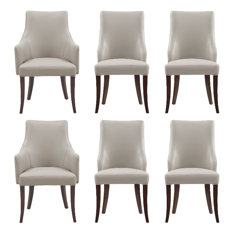 Connie Modern 6-Piece Dining Chair Set in Light Gray