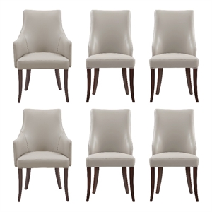 Connie Modern 6-Piece Dining Chair Set in Light Gray