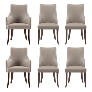 Connie Modern 6-Piece Dining Chair Set in Taupe