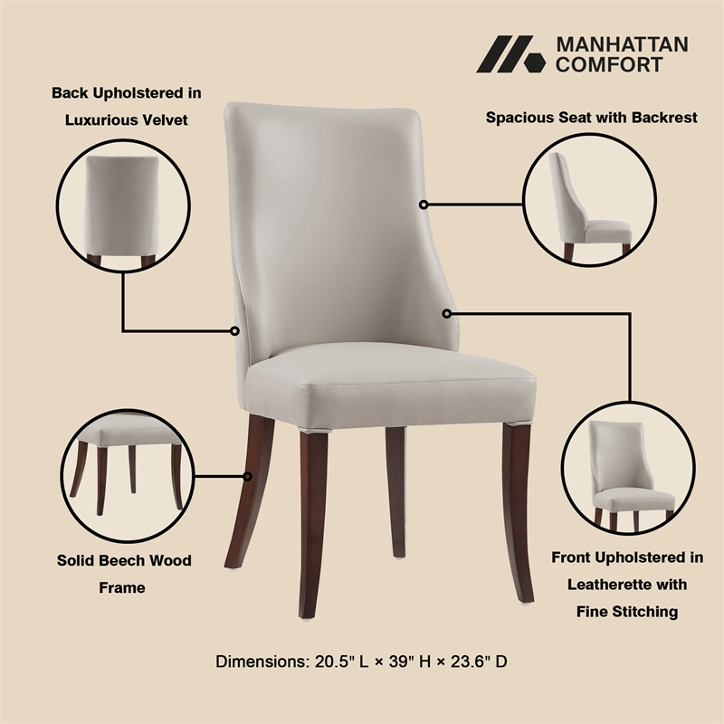 Connie Modern 8-Piece Dining Chair Set in Light Gray