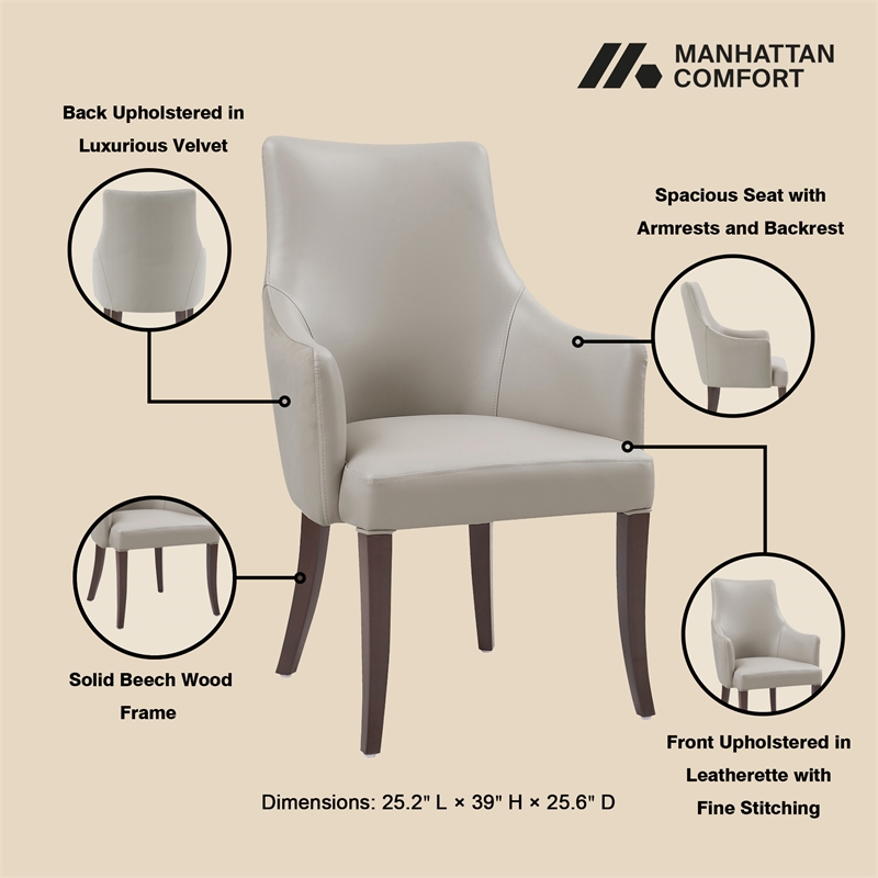 Connie Modern 8-Piece Dining Chair Set in Light Gray