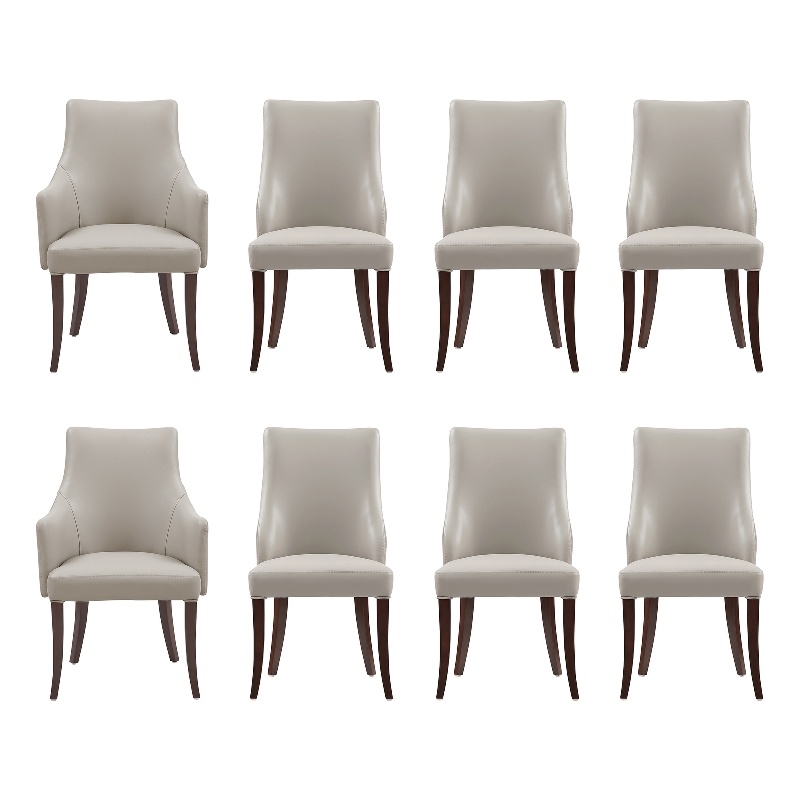 Connie Modern 8-Piece Dining Chair Set in Light Gray