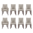 Connie Modern 8-Piece Dining Chair Set in Light Gray