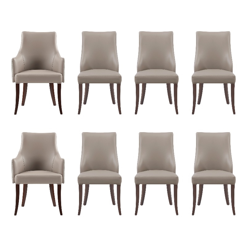 Connie Modern 8-Piece Dining Chair Set in Taupe