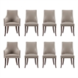 Connie Modern 8-Piece Dining Chair Set in Taupe