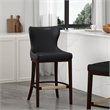 Blair Modern Wood Upholstered Barstool in Black