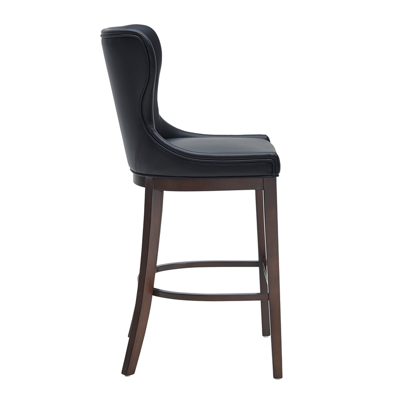 Blair Modern Wood Upholstered Barstool in Black