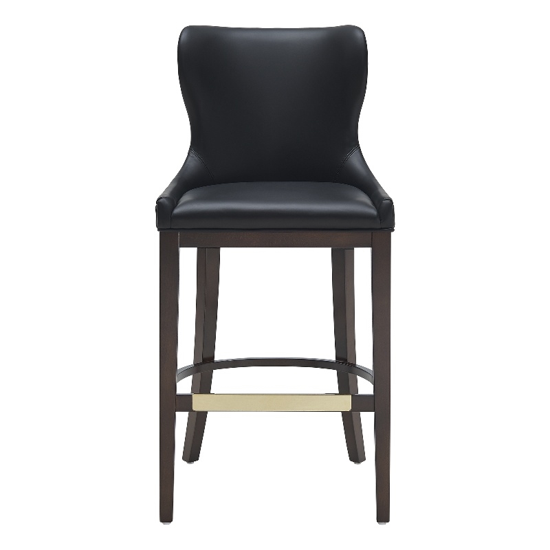 Blair Modern Wood Upholstered Barstool in Black